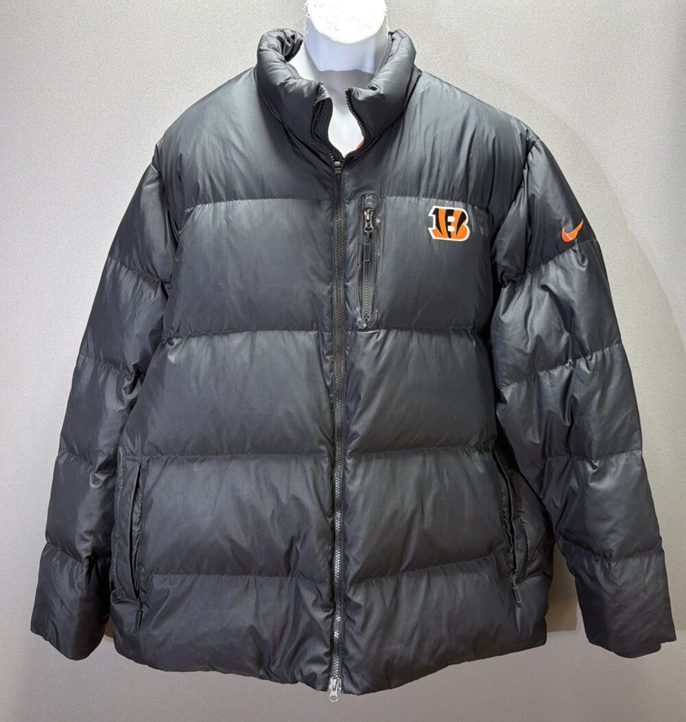 Cincinnati Bengals Nike NFL On-Field Full-Zip Puffer Jacket Black 4XL Flaw
